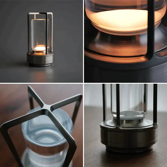 Lámpara de mesa moderna de cristal para mesita de noche