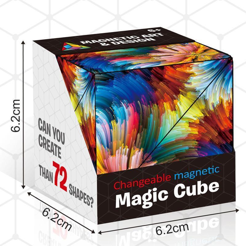Cube Puzzle Magnétique Jouet Anti-Stress Pliable