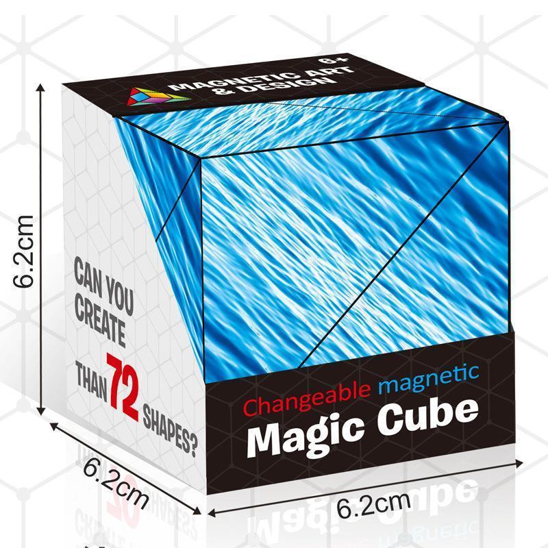 Cube Puzzle Magnétique Jouet Anti-Stress Pliable