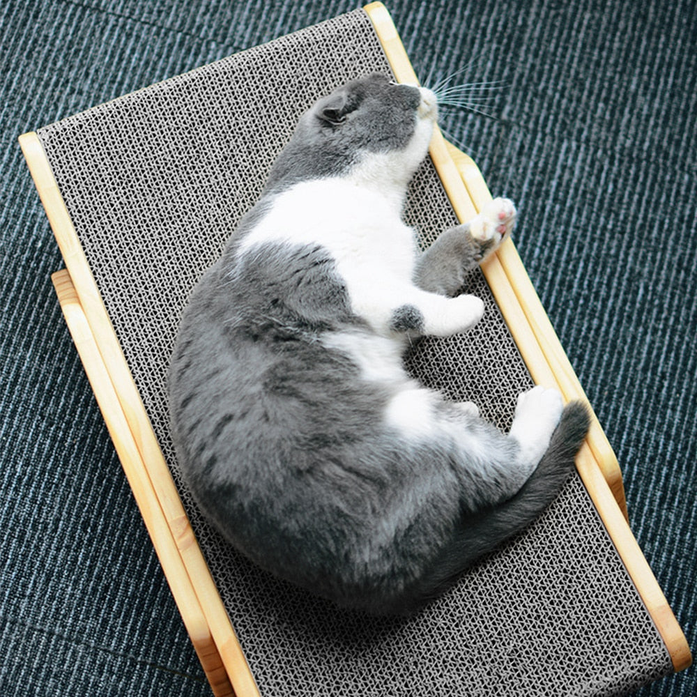 Cat Scratcher Wooden Adjustable Lounger