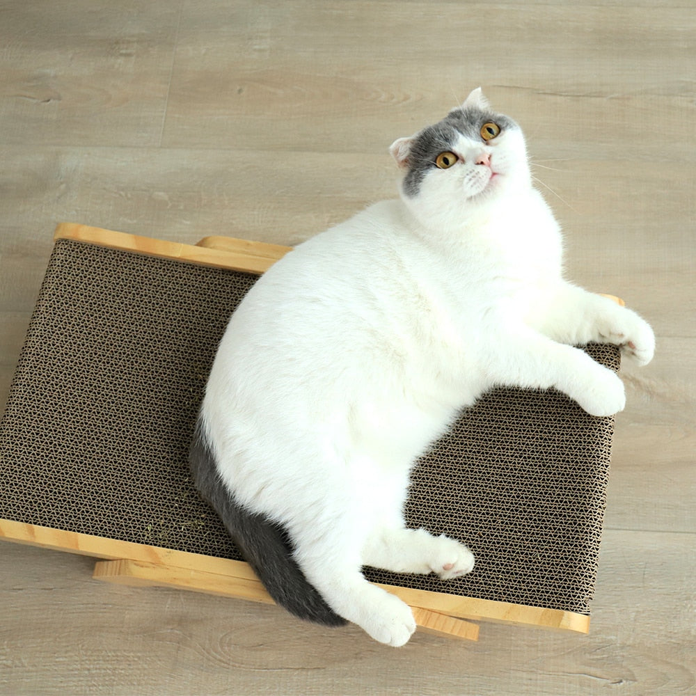 Cat Scratcher Wooden Adjustable Lounger