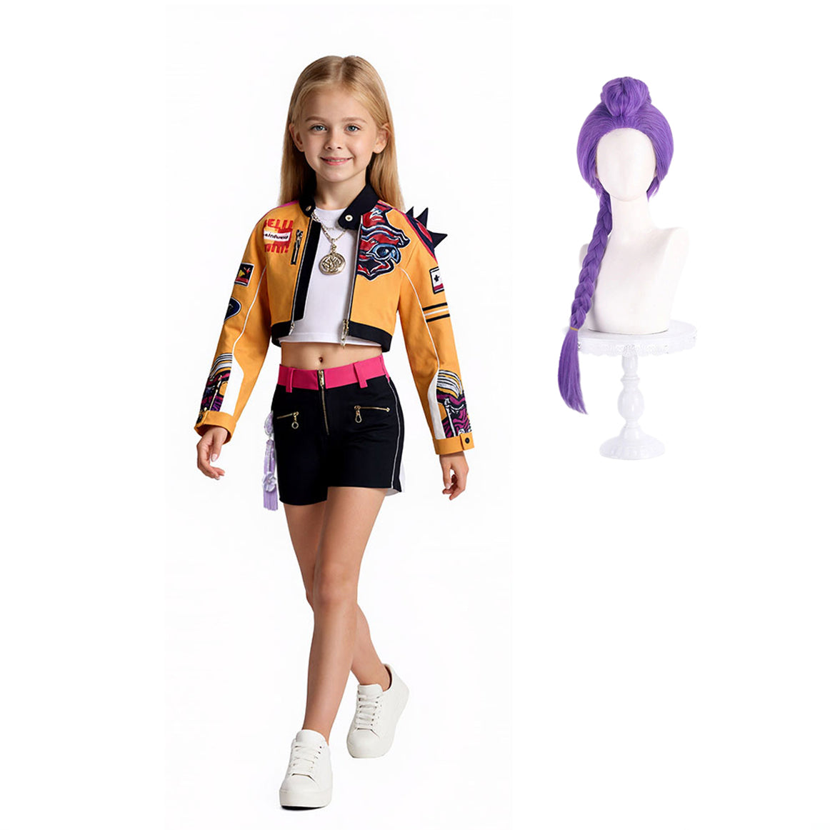 Chaqueta corta de manga larga para disfraz futurista de Halloween para niñas
