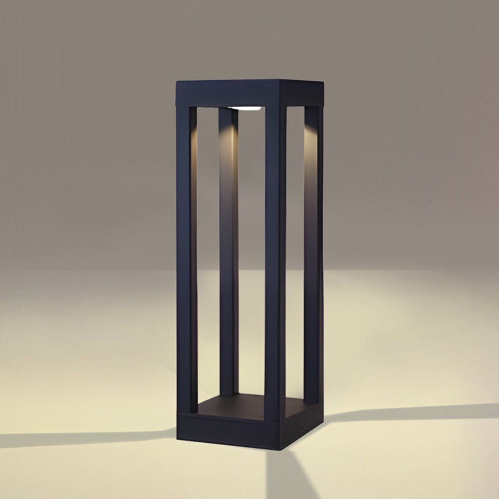 Paletto luminoso da giardino a LED per esterni in alluminio nero