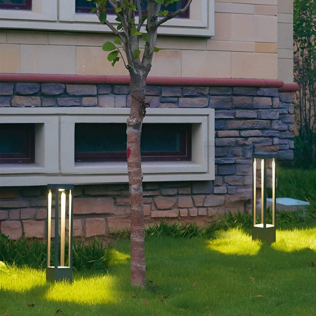 Paletto luminoso da giardino a LED per esterni in alluminio nero