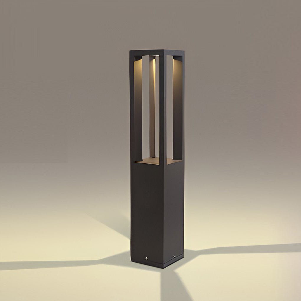 Paletto luminoso da giardino a LED per esterni in alluminio nero