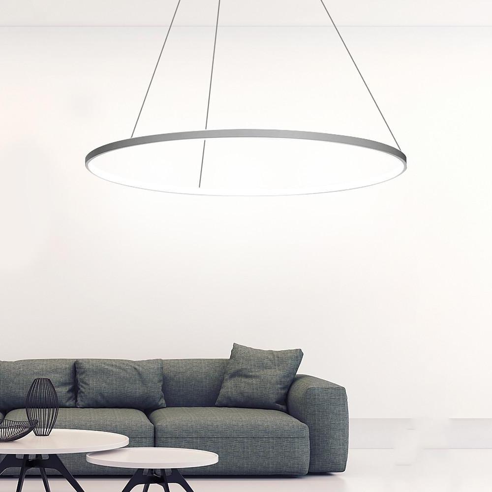 Nowoczesna czarna lampa sufitowa LED z zawieszeniem