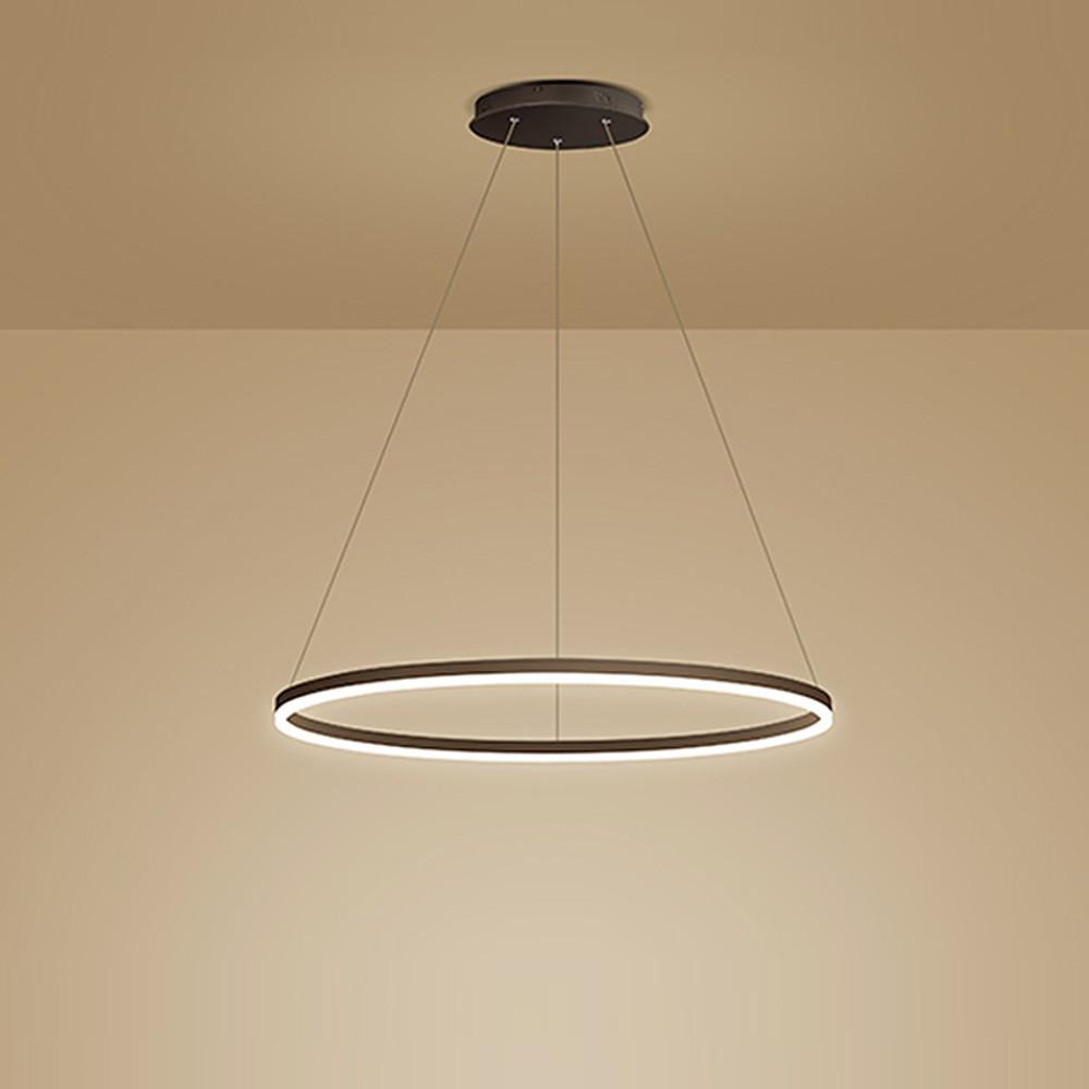 Nowoczesna czarna lampa sufitowa LED z zawieszeniem