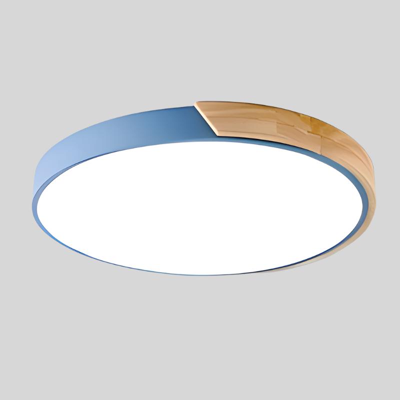Lampada da soffitto a LED con cornice in legno decorativa