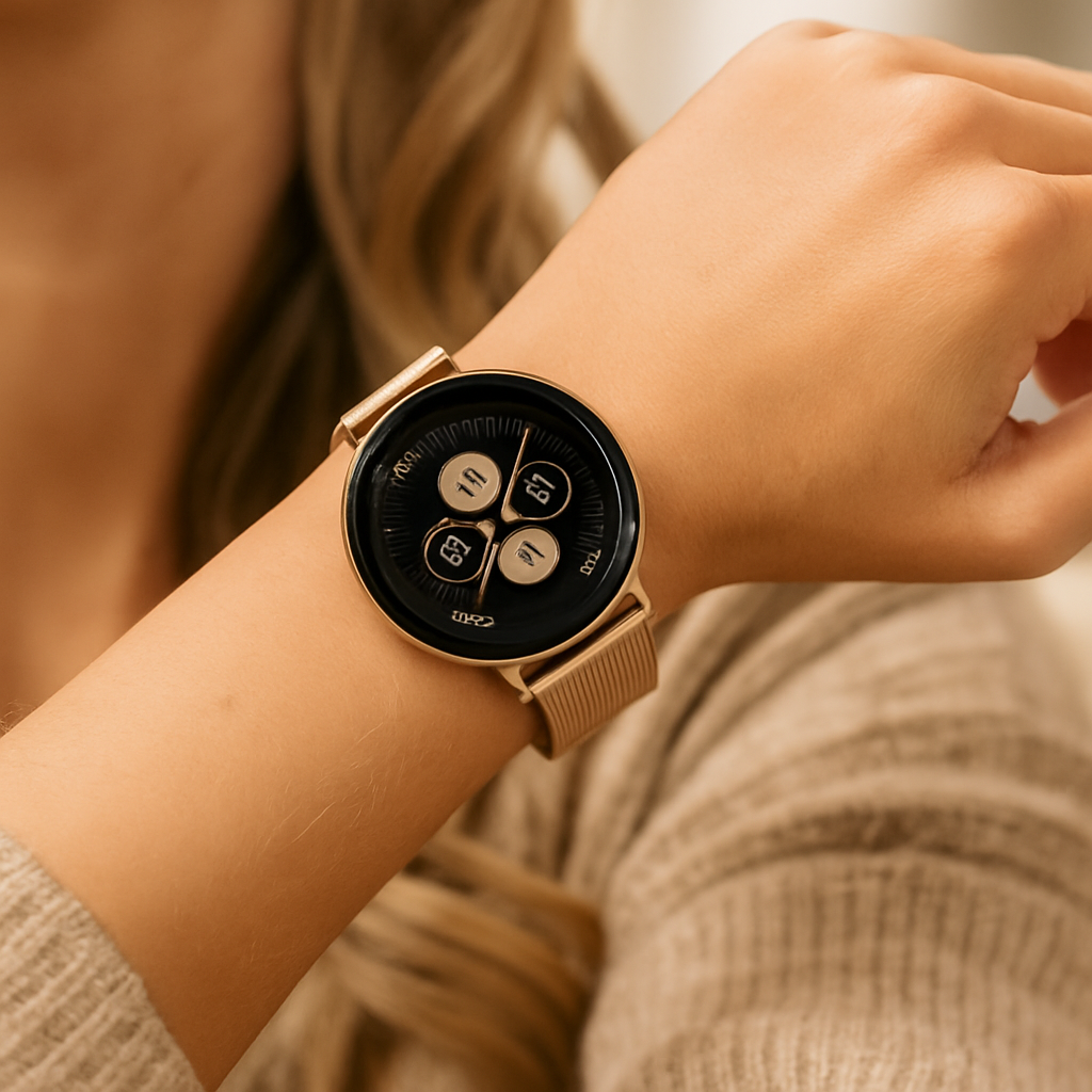 Montre intelligente or maille traqueur de fitness