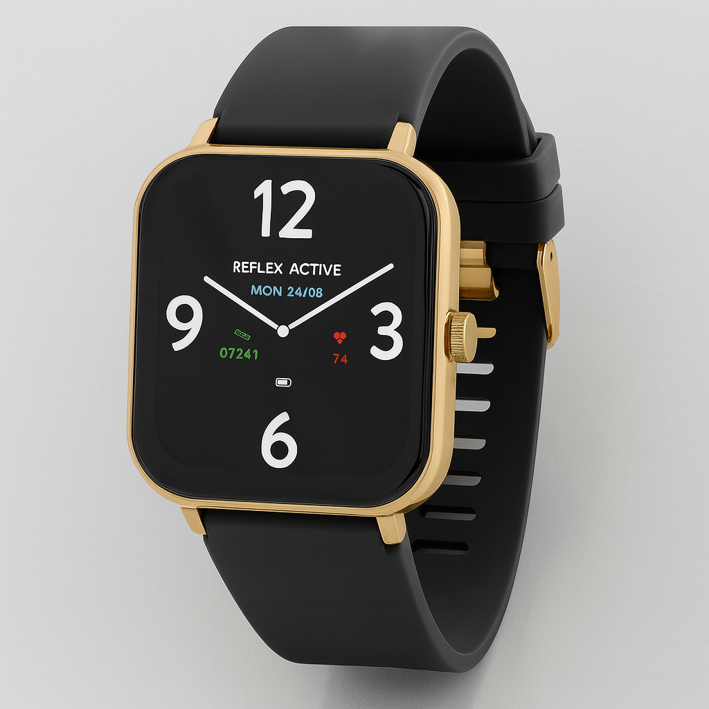 Montre intelligente boîtier doré tracker de fitness écran