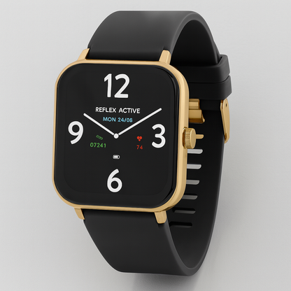 Montre intelligente boîtier doré tracker de fitness écran