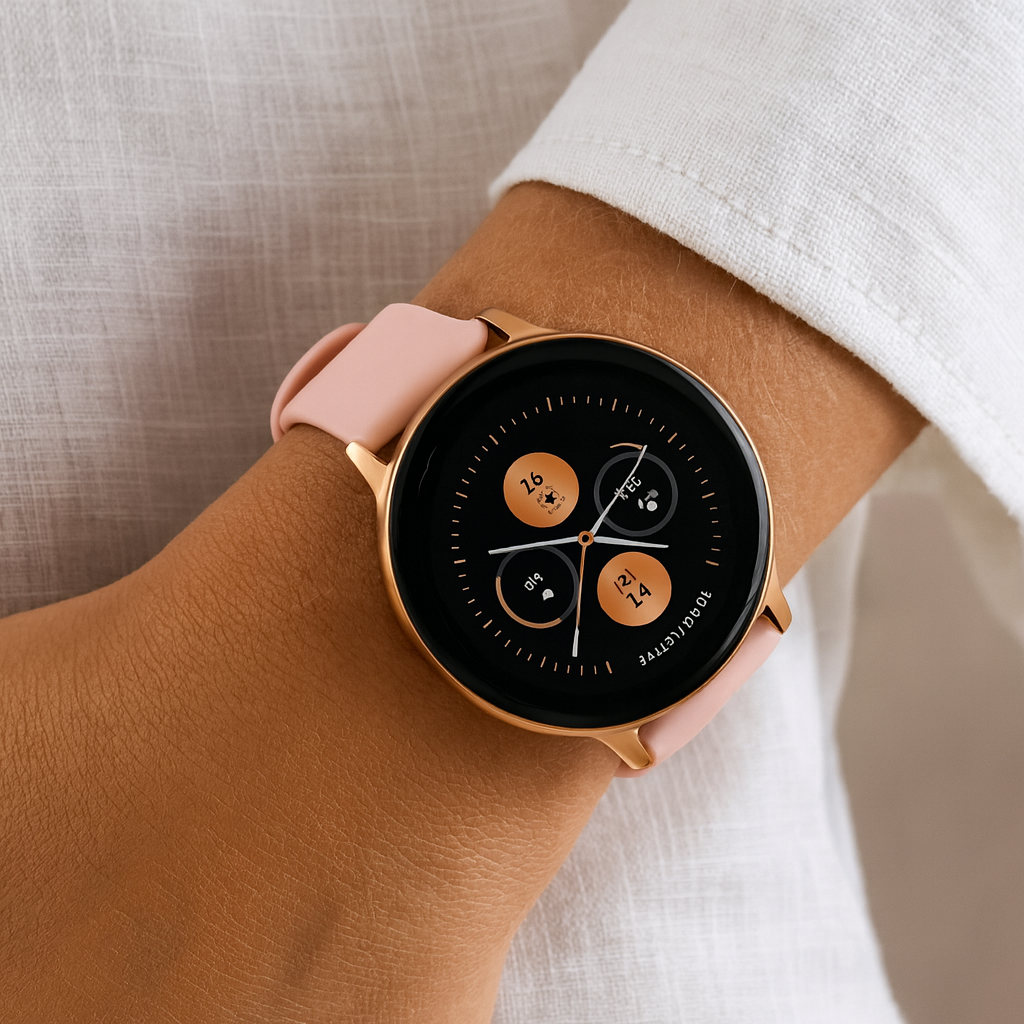 Montre intelligente Écran rond Bracelet en silicone Fitness