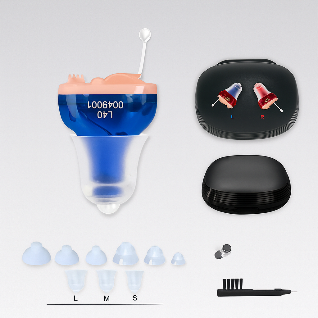 Ładowalne cyfrowe aparaty słuchowe niewidoczne dopasowanie