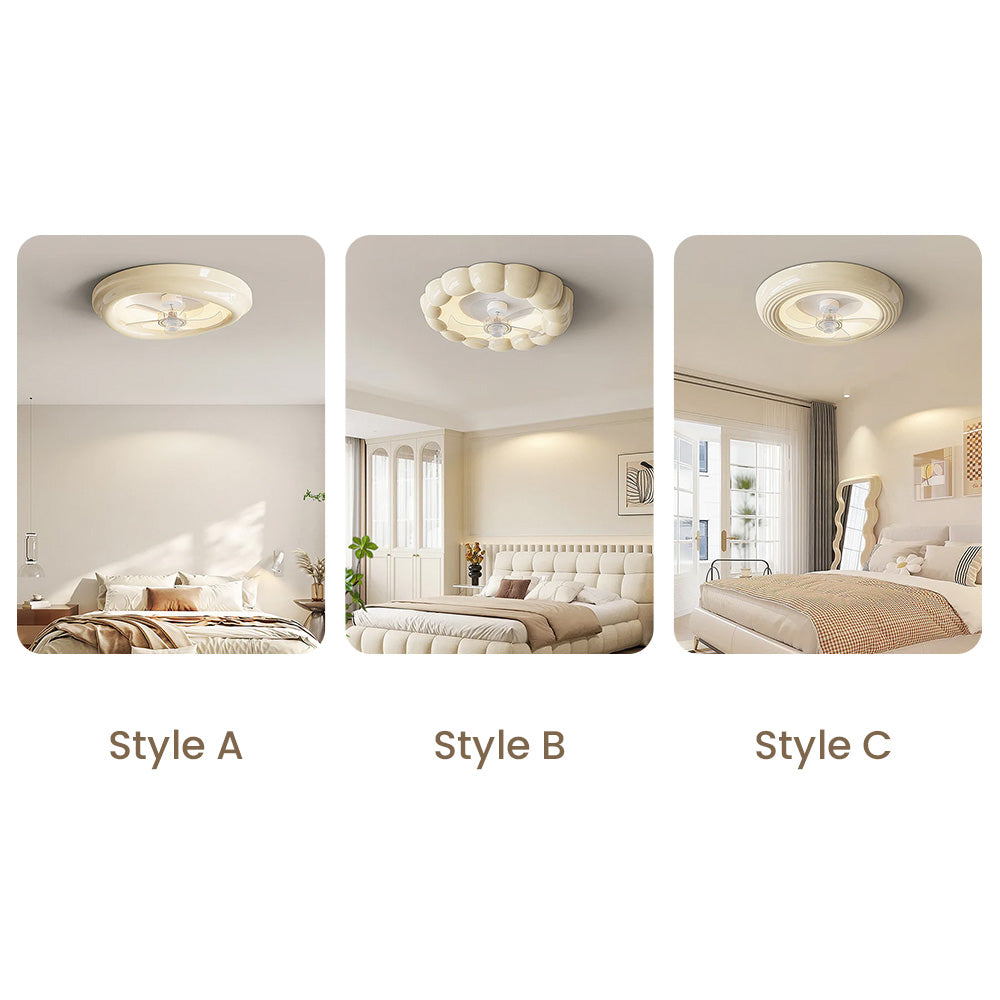 Elegant Macaron Style Bedroom Ceiling Fan with Integrated Light – Modern Design for Comfortable Living Spaces