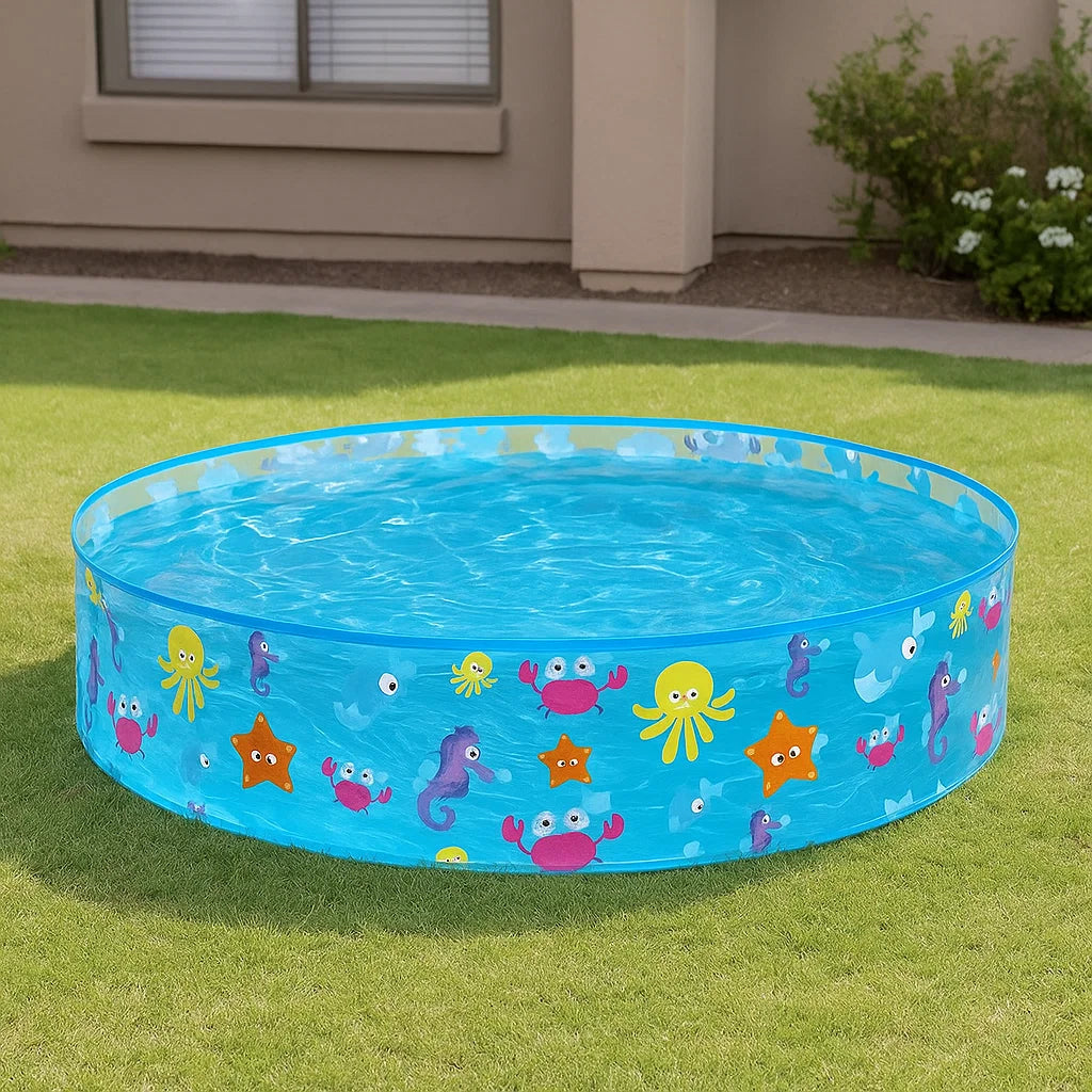 Piscine gonflable ronde pour enfants en PVC bleu mer