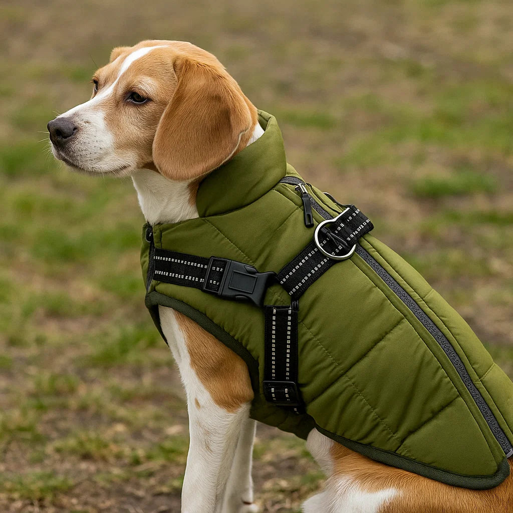Abrigo para perro arnés paseos de invierno