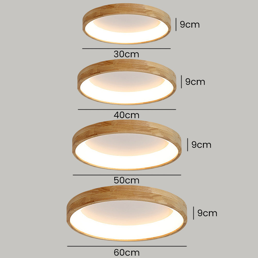 Minimalist Disc Wood LED Ceiling Light for Bedroom – Stylish and Modern Illumination for Contemporary Spaces