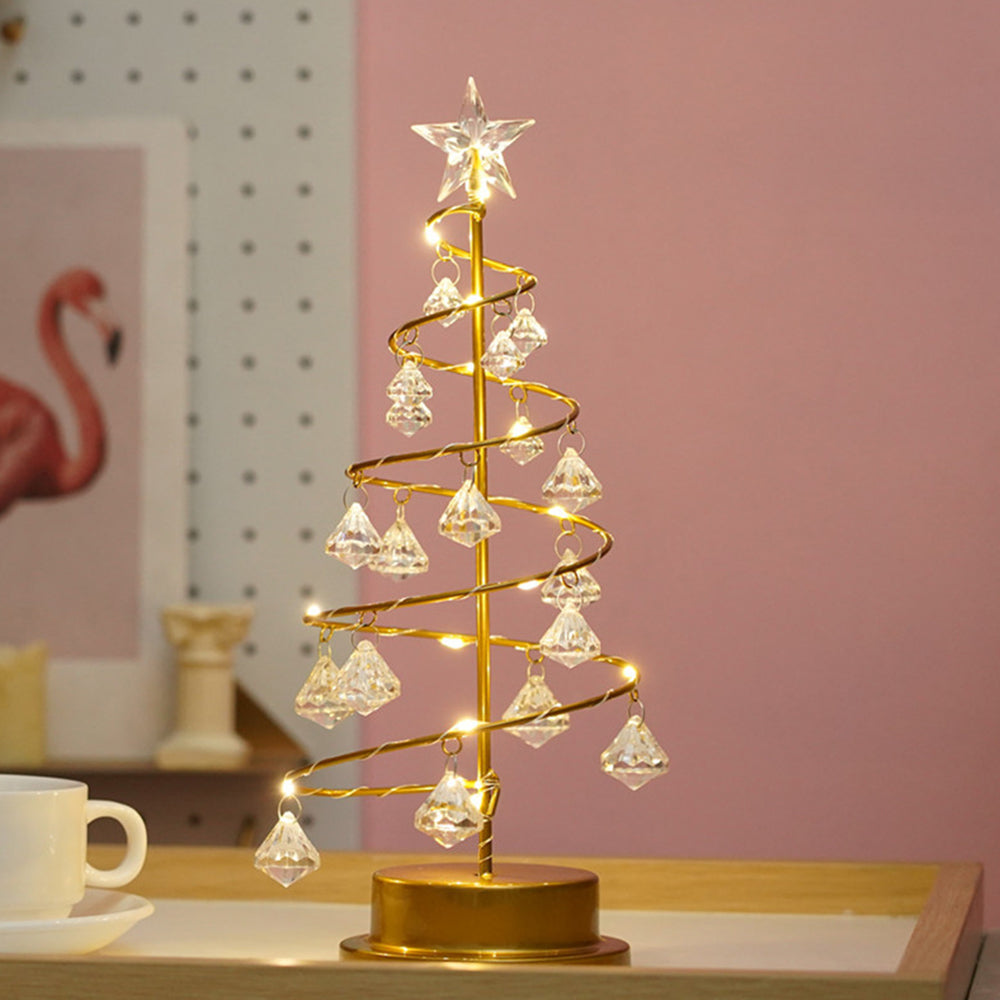 Elegant Crystal Tree LED Lamp for Festive Christmas Lighting - Stunning Decorative Accent for Your Holiday Home