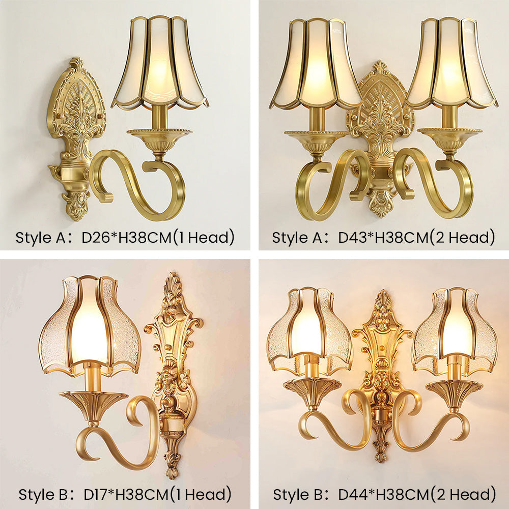 Elegant Vintage Gold Wall Sconce Light Fixture for Living Room Décor - Luxurious Illumination for Timeless Interiors