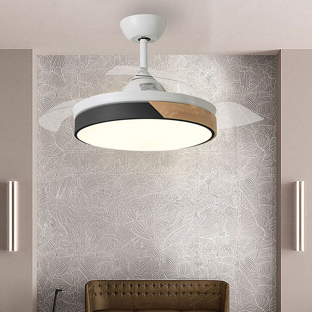 Acrylic Macaron-Inspired Ceiling Fan with Light for Restaurants - Stylish and Functional Lighting Solution