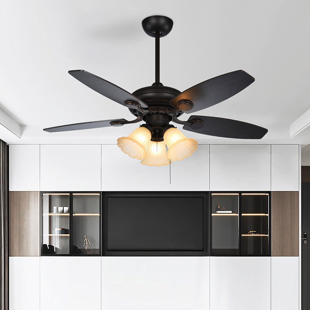 Coffee-Coloured Ceiling Fans with Integrated Lights for Stylish Home Comfort and Illumination