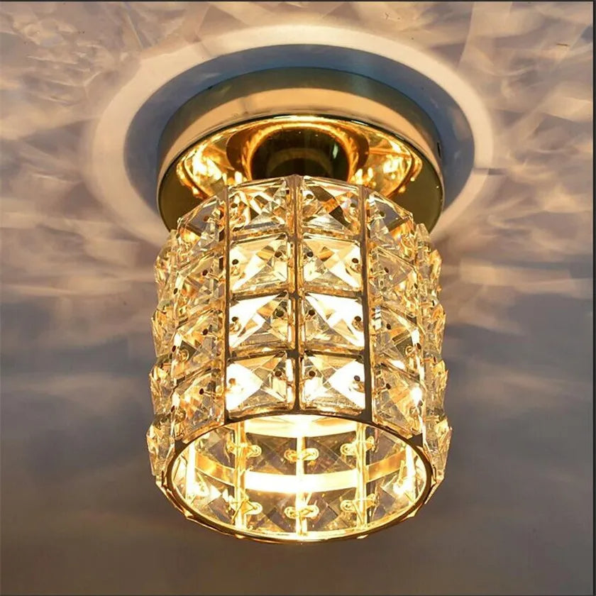 Contemporary Gold Round Glass Semi-Flush Ceiling Light for Hallway - Elegant Lighting Fixture for Modern Interiors