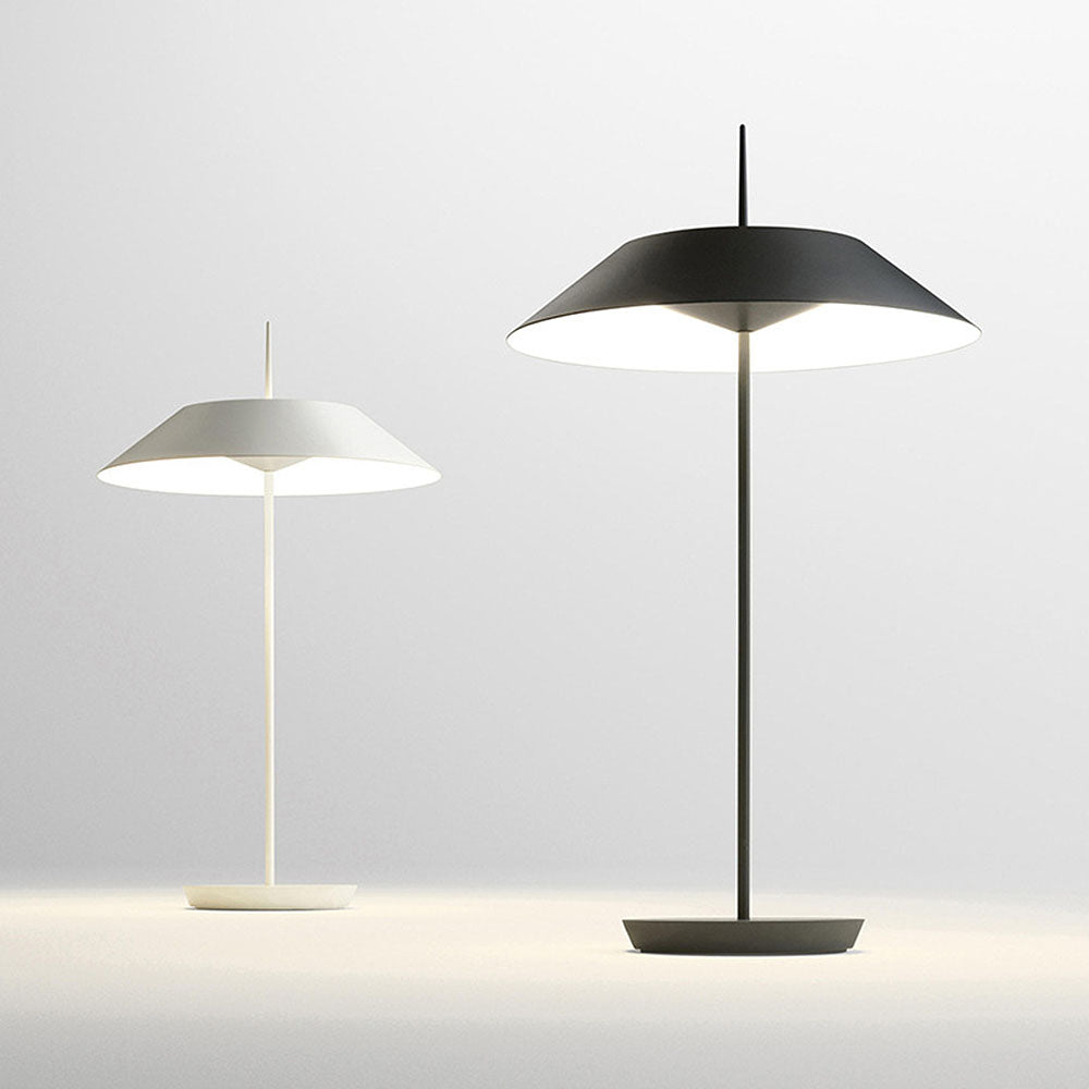 Sleek White Tapered LED Table Lamp with Simple Metal Design for Modern Home Lighting Solutions