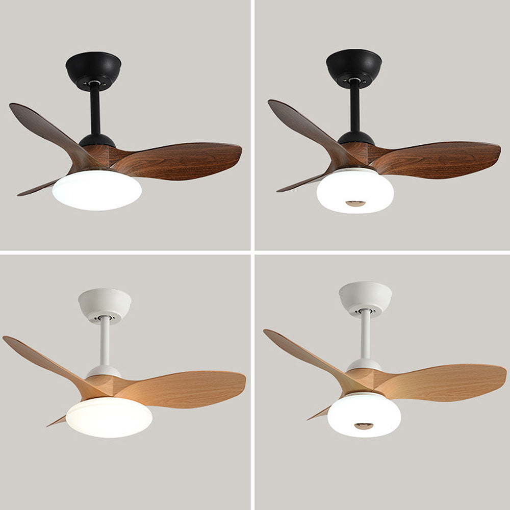 Natural Wood Elegant Ceiling Fan with LED Light - Stylish and Simple Design for Modern Homes and Spaces