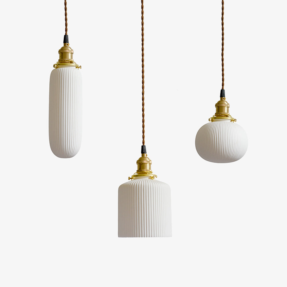 Nordic Minimalist White Ceramic Pendant Lights for Elegant Home Décor and Modern Lighting Solutions