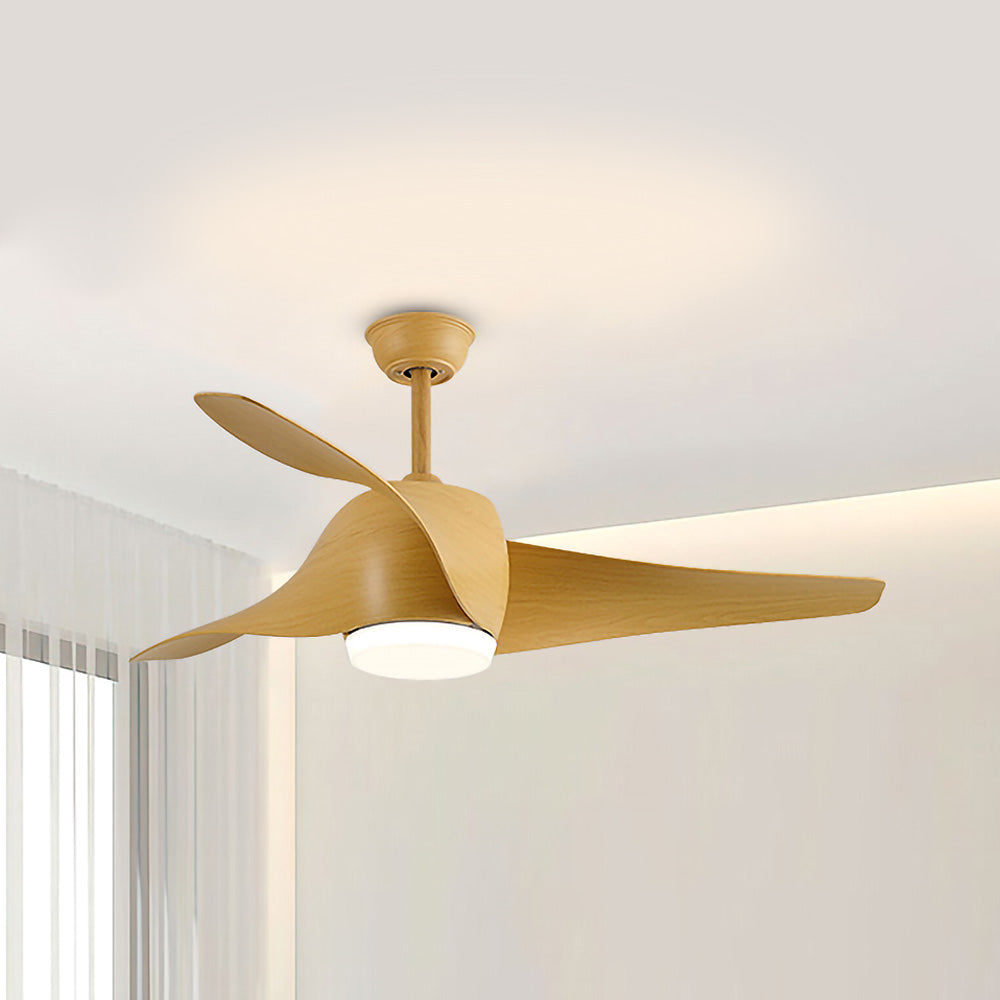 Wooden Flush Ceiling Fan with LED Light and Remote Control for Effortless Comfort and Style in Your Home