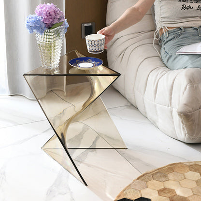 Side Table Modern Acrylic Twist Design