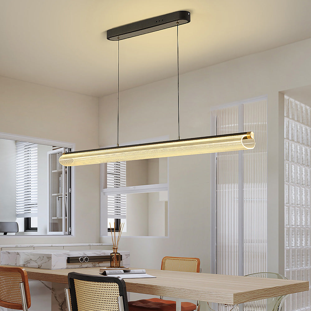 Nordic Modern Long LED Island Light Fixture for Contemporary Kitchen Spaces and Dining Areas