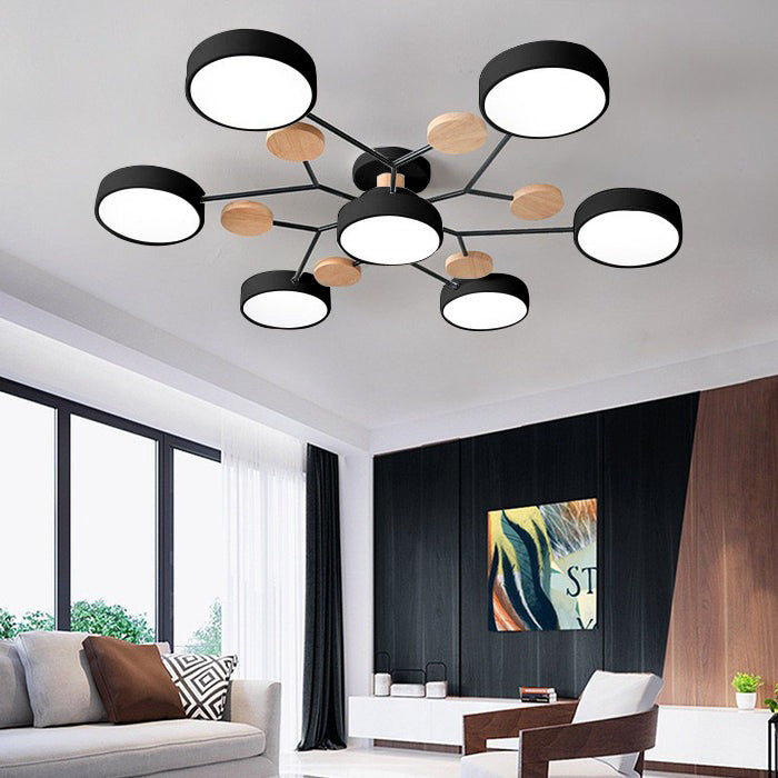 Contemporary Round Low Ceiling Light Fixture for Living Room Ambiance and Style Enhancement