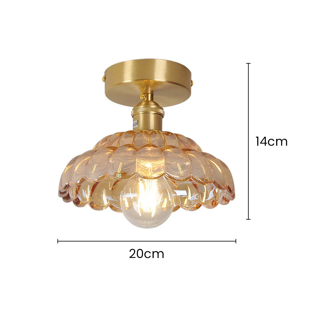 Modern Minimalist Clear Glass Semi-Flush Ceiling Light Fixture for Contemporary Home Décor and Elegant Illumination