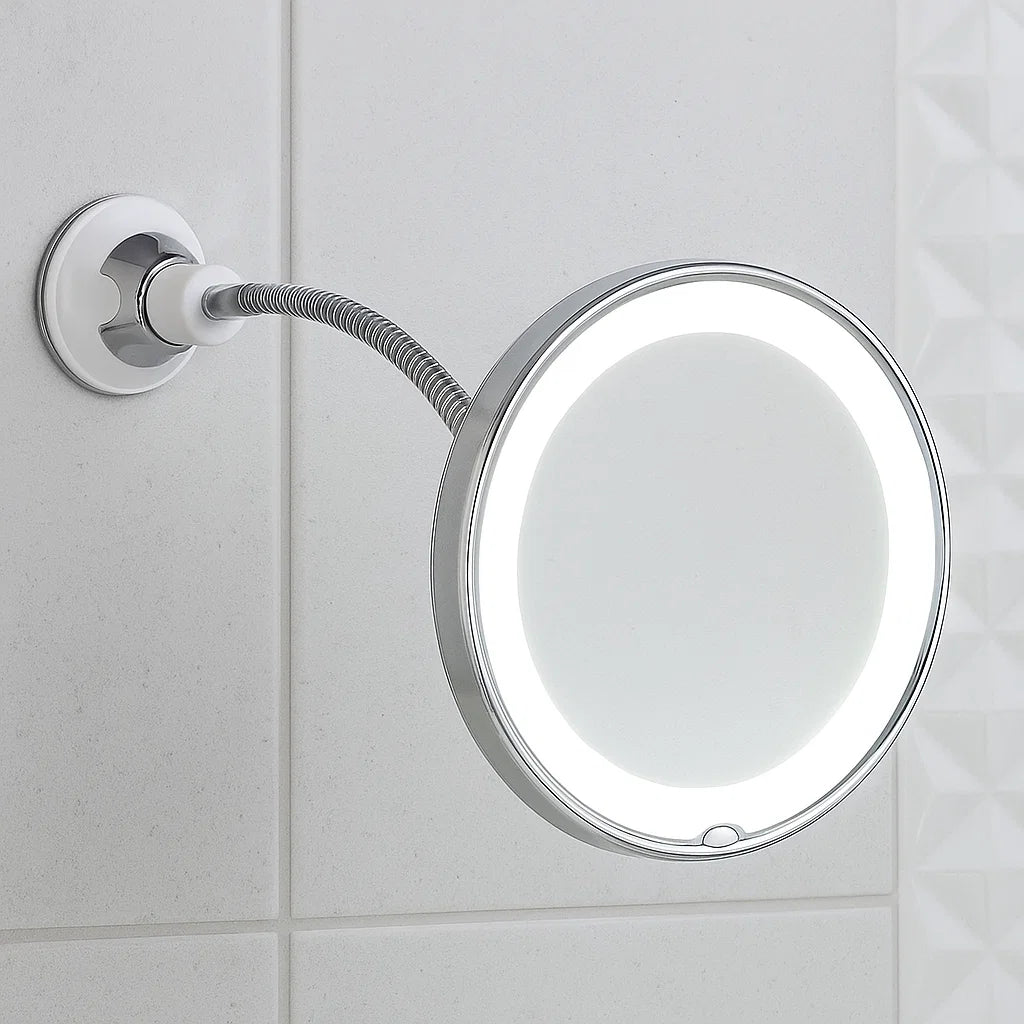 LED Schminkspiegel mit flexiblem Arm und Vergrößerungsspiegel