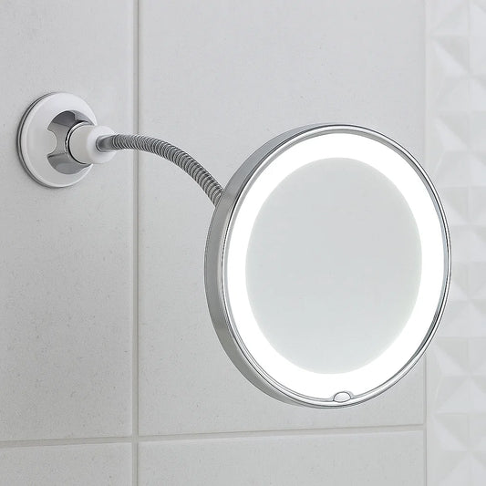 LED Makeup Mirror with Flexible Arm and Magnifier