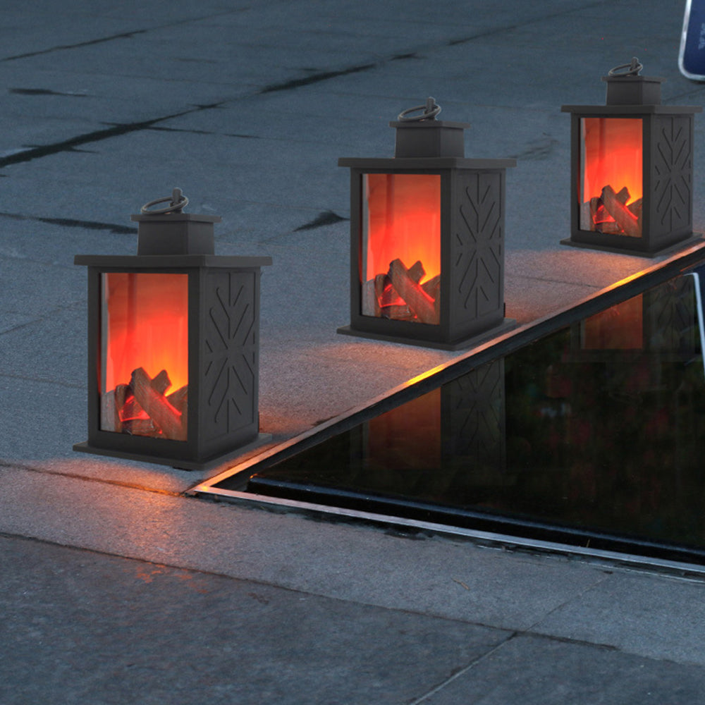 Compact LED Simulated Fireplace Light for Festive Christmas Illuminations and Cosy Ambience