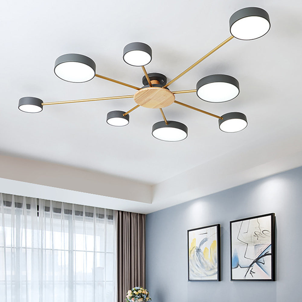 Multi-Bulb Round LED Ceiling Light for Bedrooms - Stylish Illumination for Modern Home Décor