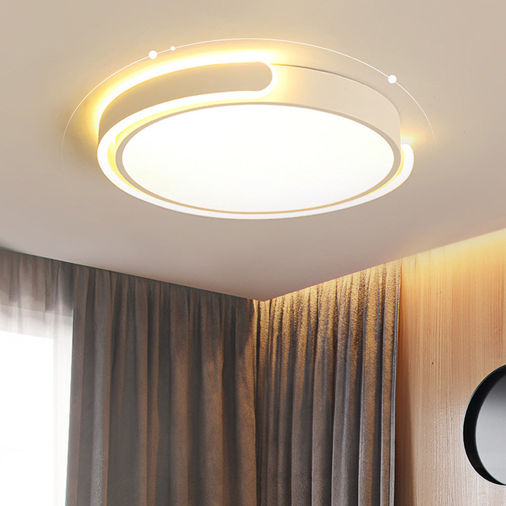 Sleek Minimalist Round Acrylic LED Ceiling Light for Modern Bedrooms - Stylish Illumination for Contemporary Spaces