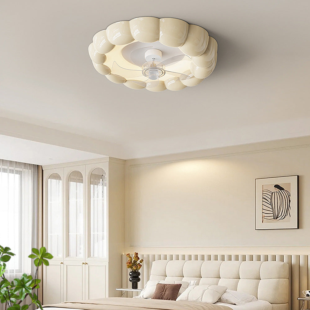 Elegant Macaron Style Bedroom Ceiling Fan with Integrated Light – Modern Design for Comfortable Living Spaces