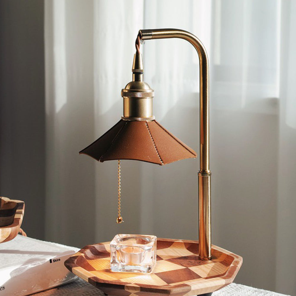 Wooden Retro Table Lamp with Aromatherapy Candle - Stylish Home Lighting and Relaxation Essential