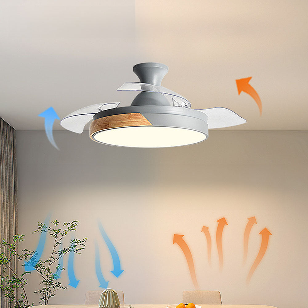 Acrylic Remote-Controlled LED Ceiling Fan with Light – Stylish and Energy-Efficient Home Lighting Solution