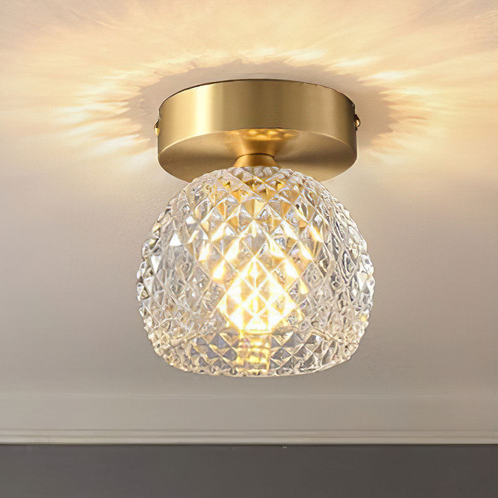 Contemporary Mini Clear Semi-Flush Ceiling Light for Hallway - Stylish and Modern Illumination Solution