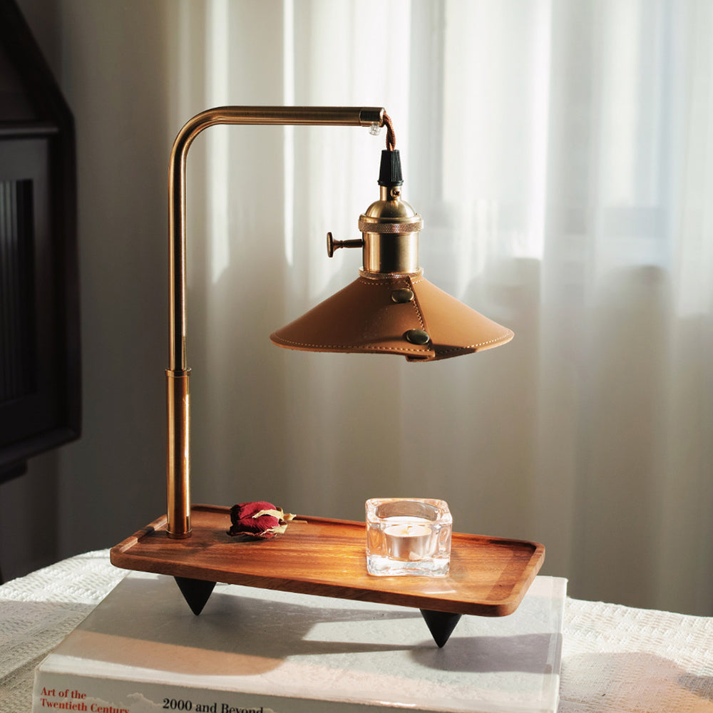 Wooden Retro Table Lamp with Aromatherapy Candle - Stylish Home Lighting and Relaxation Essential