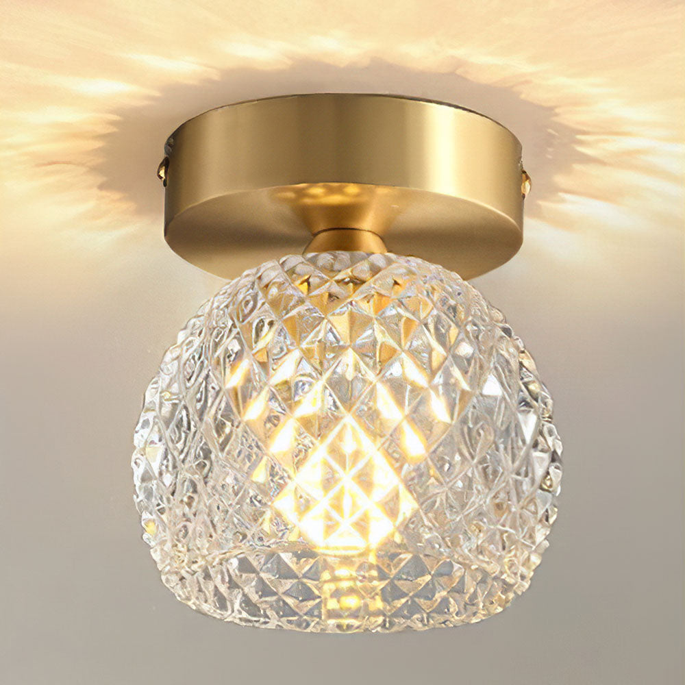 Contemporary Mini Clear Semi-Flush Ceiling Light for Hallway - Stylish and Modern Illumination Solution