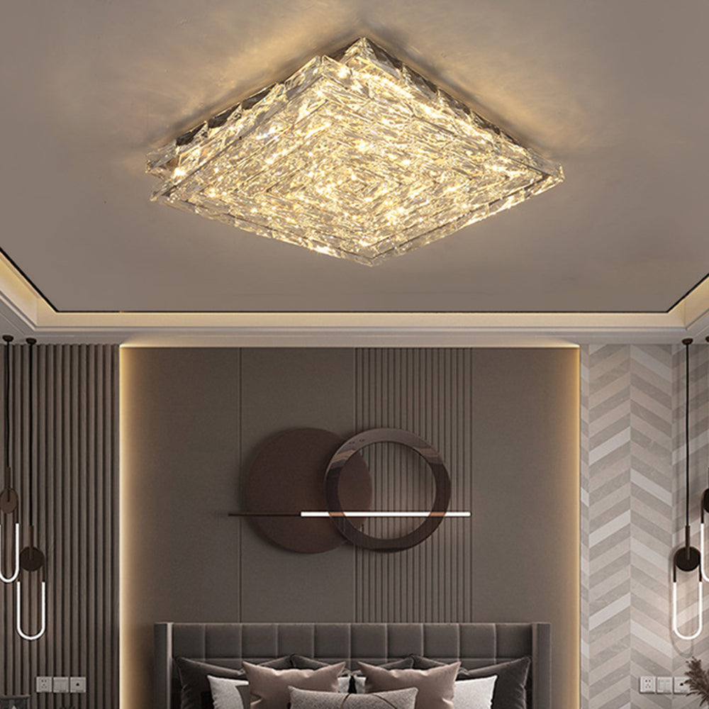 Elegant Crystal LED Ceiling Light Fixture for Luxurious Home Décor and Ambient Illumination - Modern Design, Easy Installation