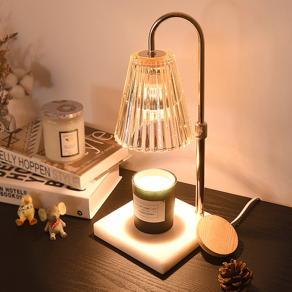 Contemporary Nordic Brown Glass Mini Warming Candle Lamp for Bedroom Ambience and Relaxation