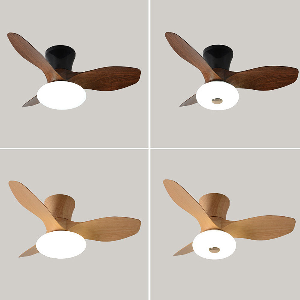 Natural Wood Elegant Ceiling Fan with LED Light - Stylish and Simple Design for Modern Homes and Spaces