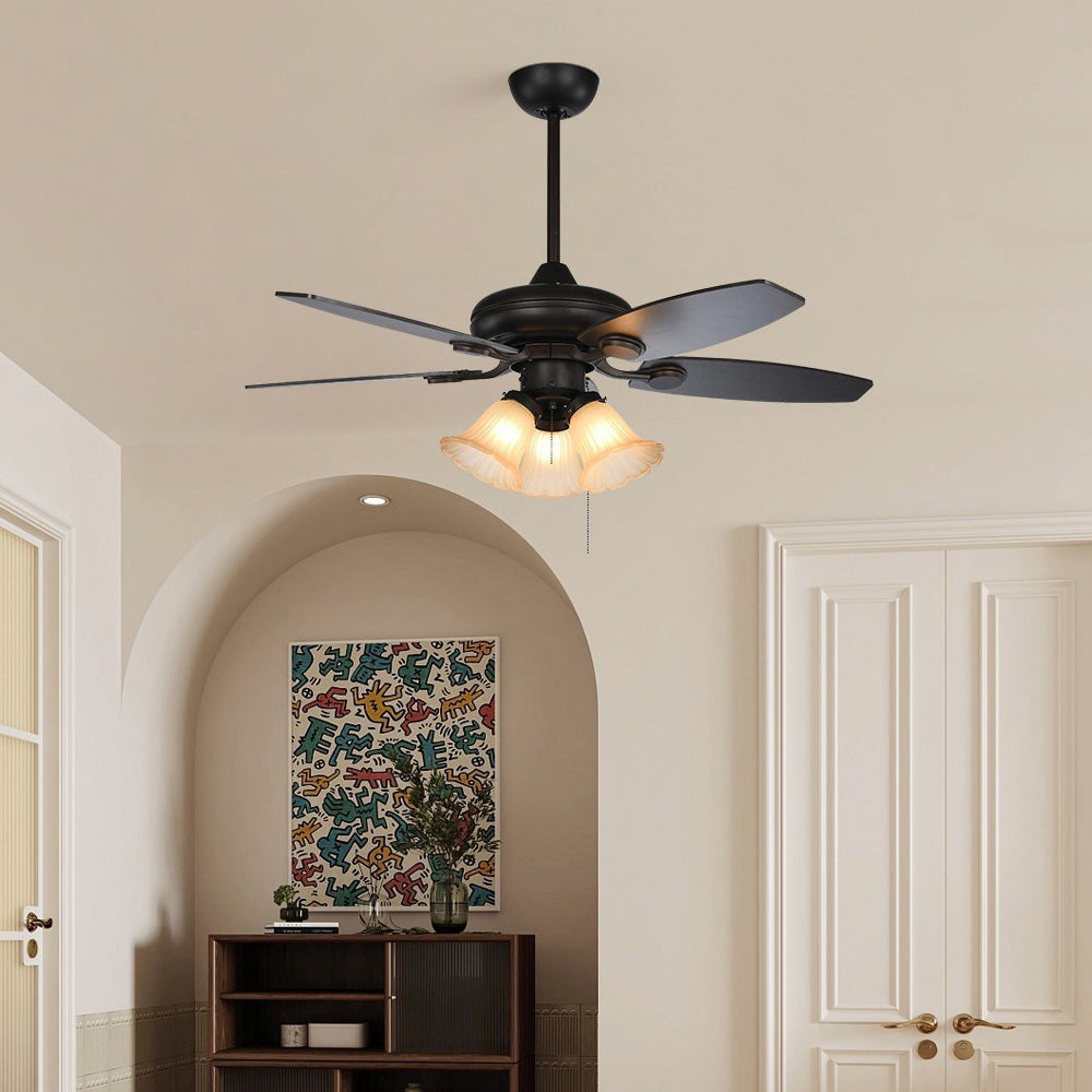 Coffee-Coloured Ceiling Fans with Integrated Lights for Stylish Home Comfort and Illumination