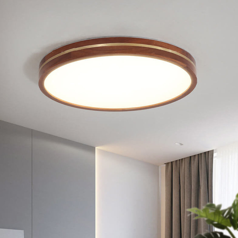 Lampa sufitowa drewniana LED natynkowa